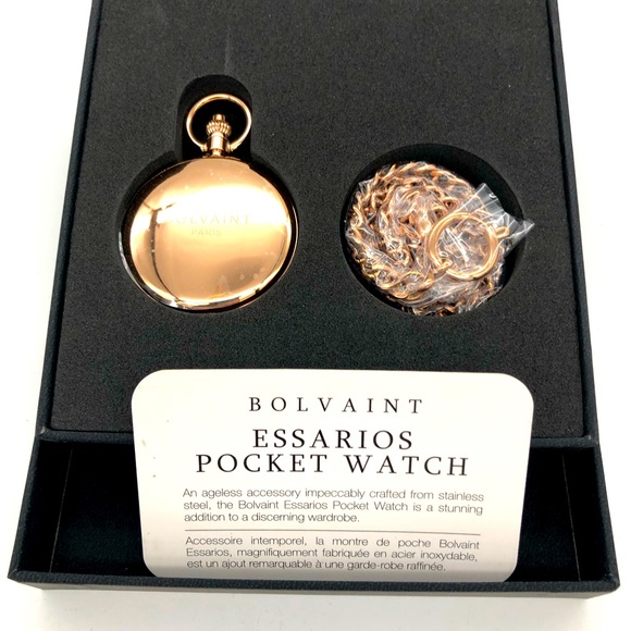 Pocket Watch NEW IN BOX Bolviant Paris Rose Gold. Beautiful timepiece. - Picture 3 of 6